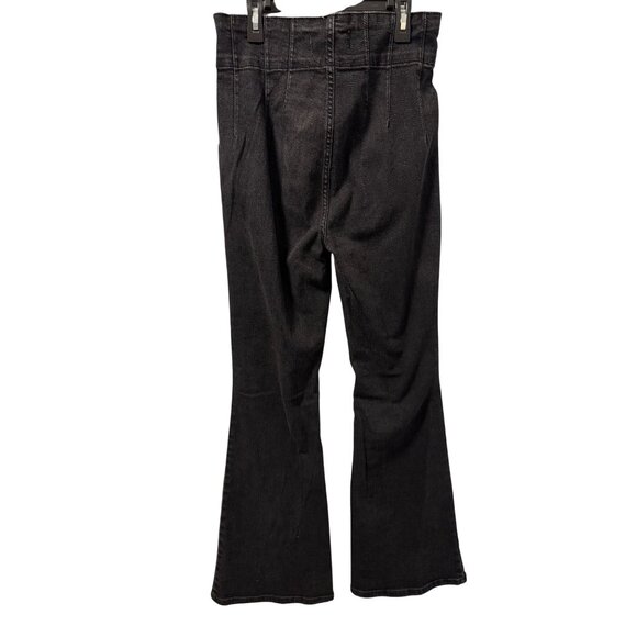 WE THE FREE Washed Black Flared Denim Jeans High Waist  Sz 29 Stretch Jean - Picture 8 of 12